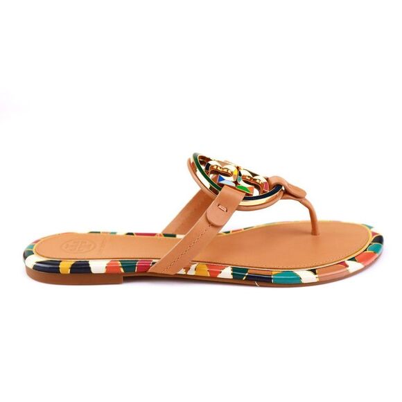 NIB Tory Burch Enamel Metal Miller Sandals Multi 8.5-9 SOLD OUT - Picture 8 of 11